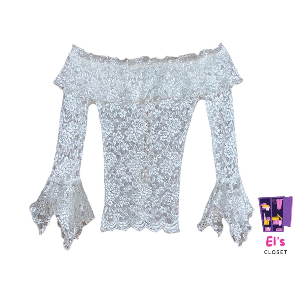 White Lace Off Shoulder Top